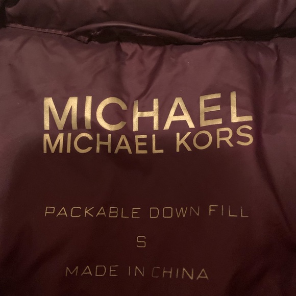 Michael Kors Burgundy Puffer Jacket - Picture 3 of 4